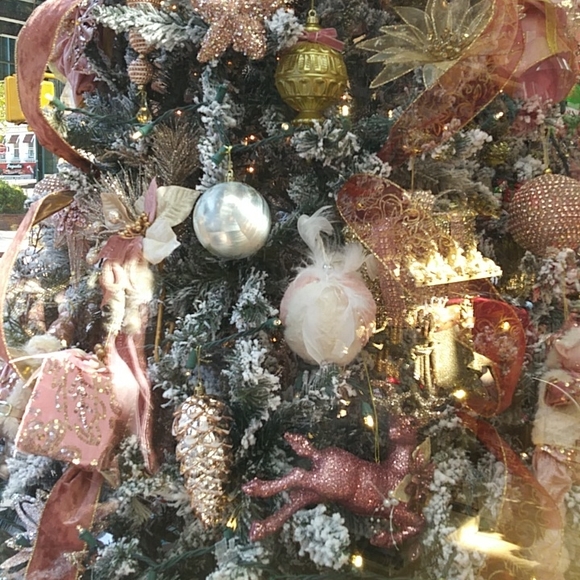 Pink and Gold Christmas Decorations Elf On A Ball - Picture 7 of 16